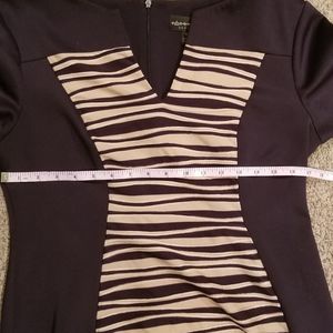 Connected Brand blue and beige dress